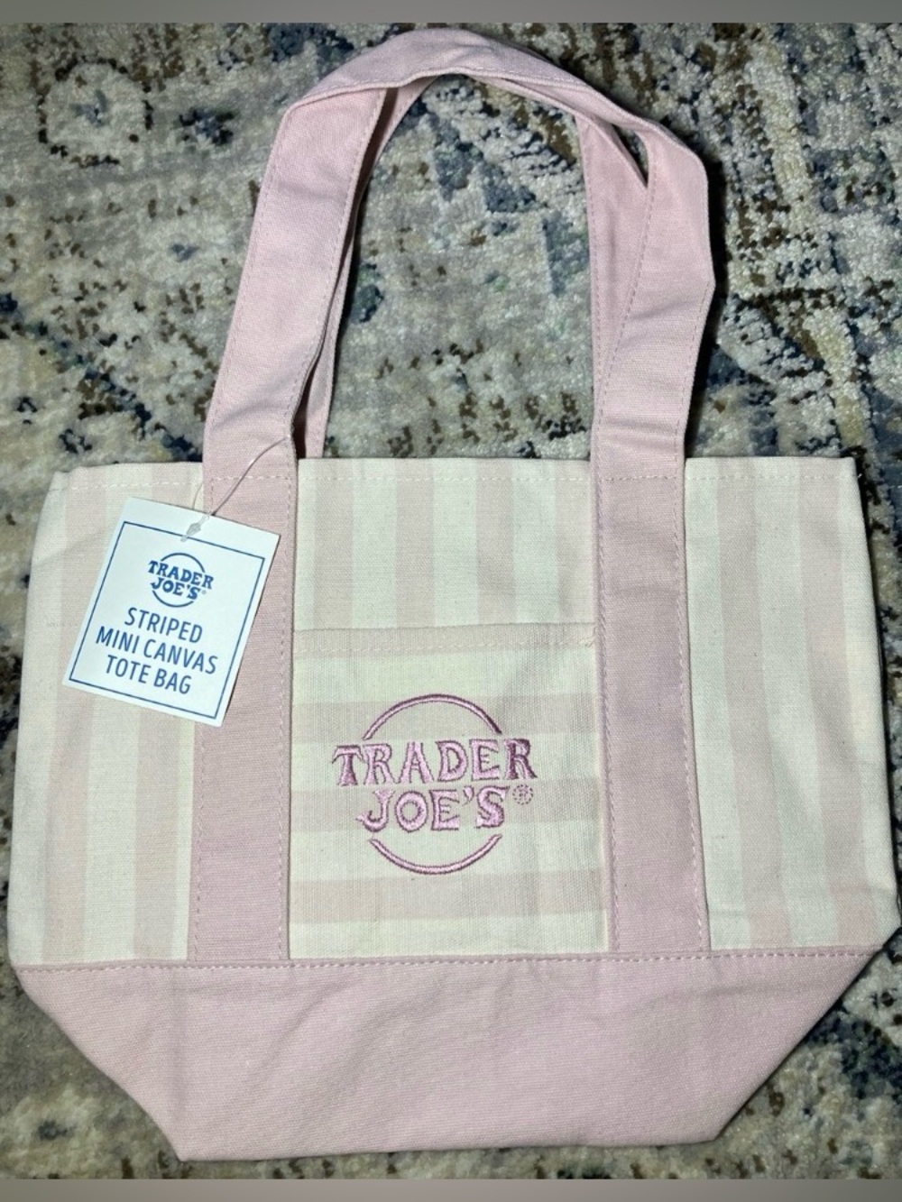 Trader Joe’s Striped Mini Canvas Tote Bag / Last One